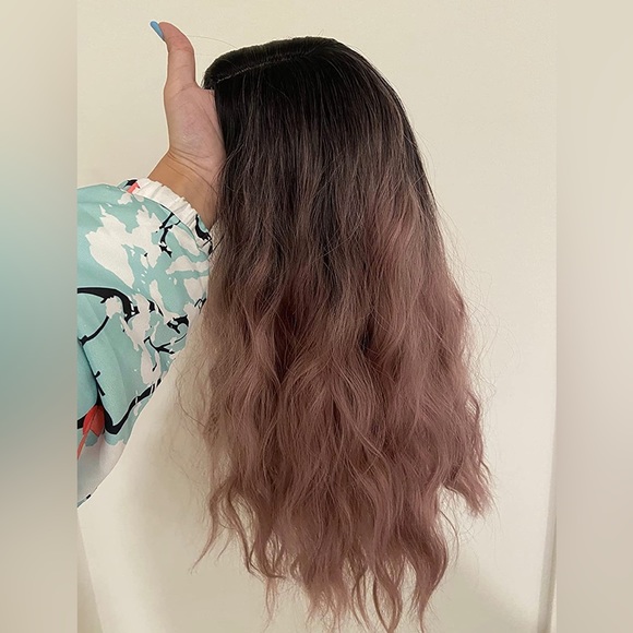 Middle Part Lace Front Wig Shoulder Length Wavy Synthetic Natural Brown 16” NEW - Picture 11 of 12